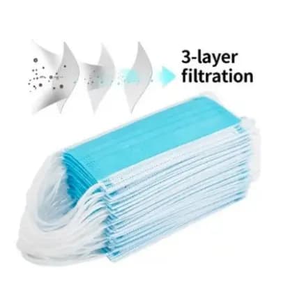 KIT 50 MÁSCARA DESCARTÁVEIS COM TRIPLA CAMADA DE PROTEÇÃO