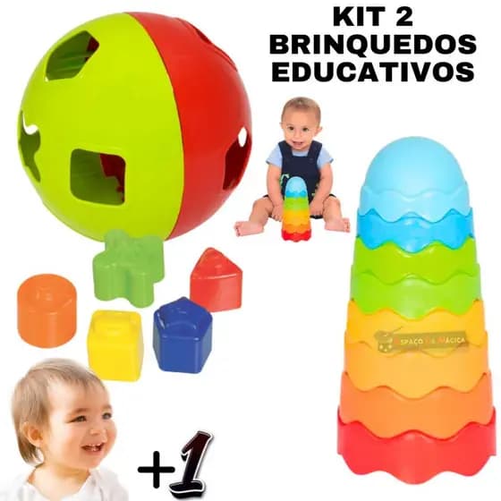 Brinquedo Educativo Encaixe e Empilhar - Criança 1 Ano