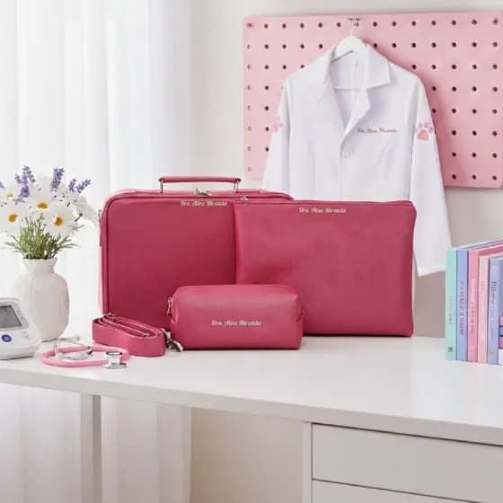 Bolsa de mao maleta medica estagio personalizada case estetoscopio veterinaria enfermagem medicina