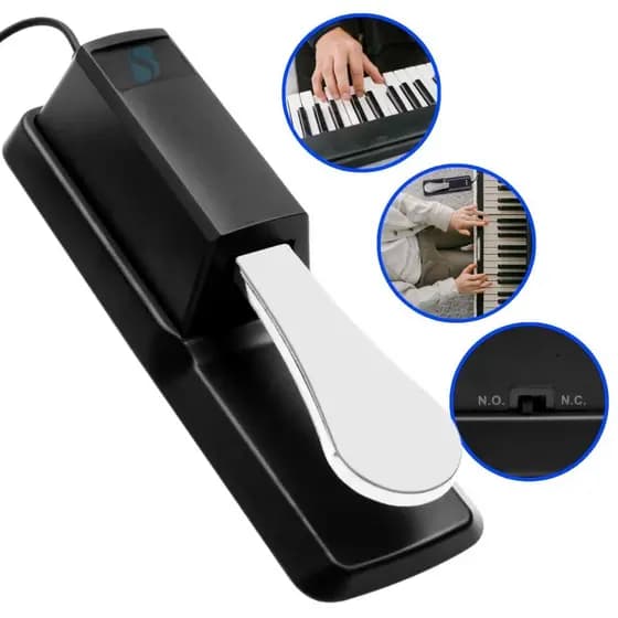 Pedal Sustain Profissional Soundblue Universal Compativel Teclado Piano Musical Yamaha Casio Privia Roland Korg Metal