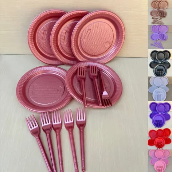 Mini Kit Festa de Aniversário Descartáveis 80 Itens - Cores Peroladas