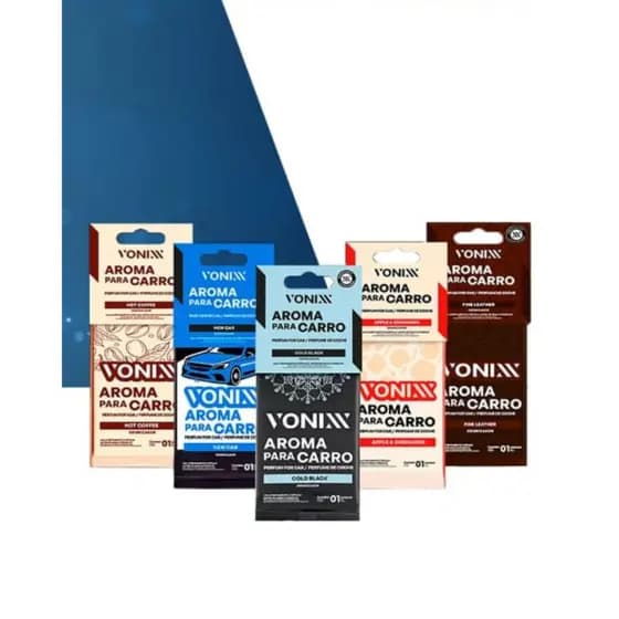KIT 5 AROMAS VONIXX CHEIRINHO ESSENCIAS PREMIUM CARRO NOVO COURO COLD BLACK APPLE CAFÈ