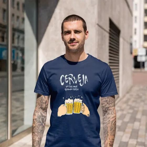 Camiseta Masculina Algodão Engraçada Frase Cerveja Bar Festa Presente Criativo