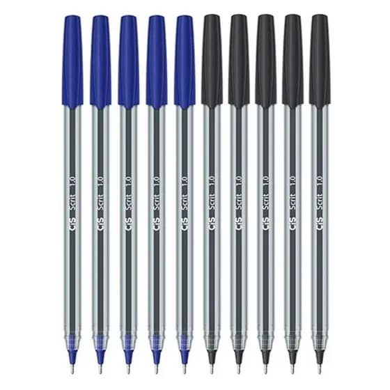 Kit Caneta Esferográfica 0.7 Azul e Preto para Escritórios Empresas e Escola