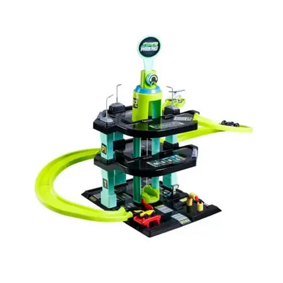 Posto Garagem Lava Rápido Super Parking Tipo Hotwheels Verde Preto