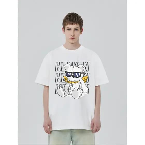 Camiseta Oversized Estiloso estampada frente Tecido Malhão StreetWear Masculina Unissex