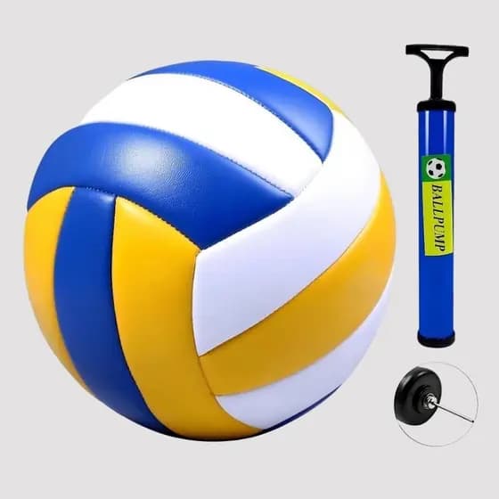 Kit Bola de Vôlei Oficial Nº 5 + Bomba de Ar Original Voleibol Infantil/Adulto
