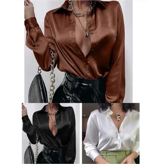 camisa cetim seda bem macio e leve tecido fino reposição importado na moda