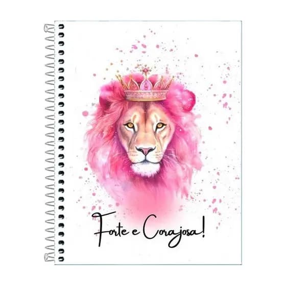 Caderno Leão Feminino Personalizado Escolar 1 ,10 ou 20 Matérias Fofa Estudo Presente Menina