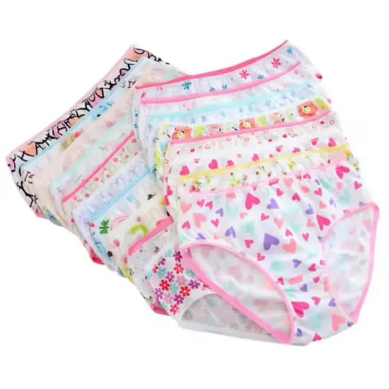 Calcinha Infantil Kit 10 Unidades Algodão 1 a 8 Anos