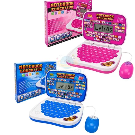 Laptop Infantil Bilíngue Educativo Com Mouse Aprende Inglês