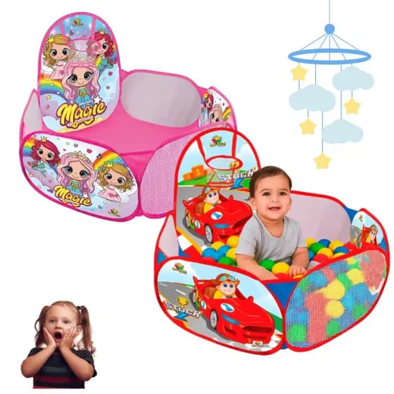 Piscina Infantil De Bolinhas Com Cestinha Menina Menino