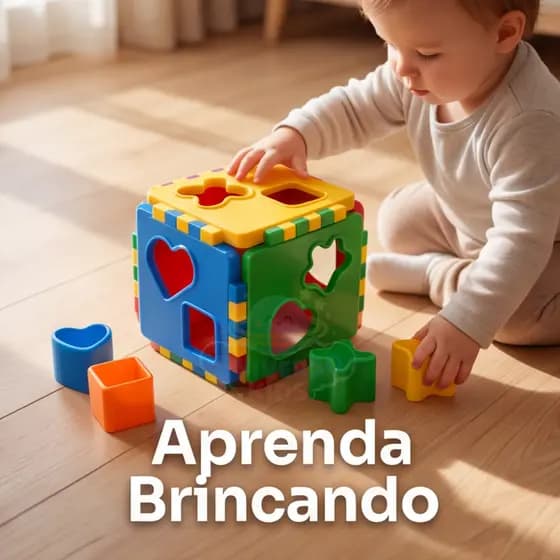 Cubo Didático Infantil Educativo Pedagógico Desenvolvimento Infantil