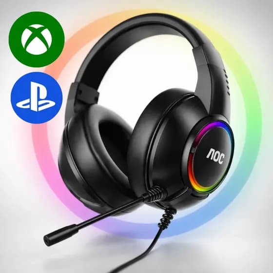 Fone de Ouvido Headset Gamer Jogos RGB Para PS3/PS4/PS5/PC Aoc ACG2510