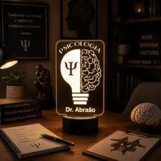 Luminária Led 3d | Psicologo Psicologia | Abajur Presente Criativo Decoração Multicores