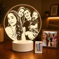 Luminária LED Personalizada Decoração Presente Foto Família Multicoes