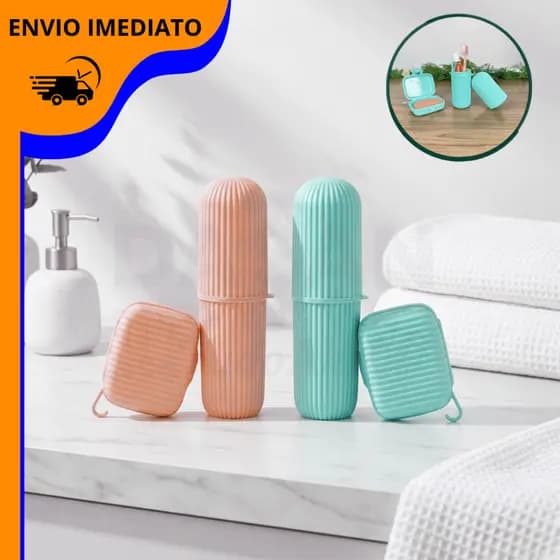 Saboneteira e Porta Escova de Dente - Suporte para Pasta de Dente e Sabonete