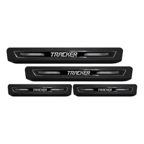 Kit 8 Peças Adesivo Soleira Porta Tracker 2014 A 2018 - Preto