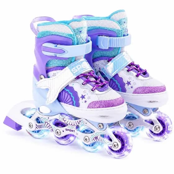 Patins Roller Sereia Com Led Roxo