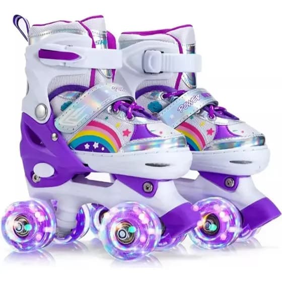 Patins arco iris Roxo com led