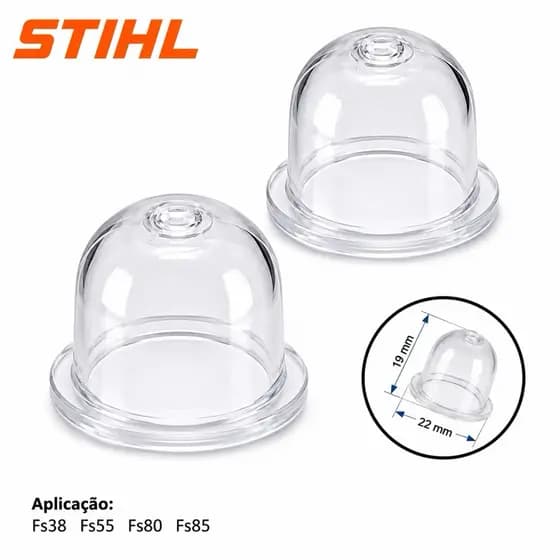 2 unid. Injetor Primer Bulbo Bolha Roçadeira Stihl Fs55 Fs80 Fs85 22mm