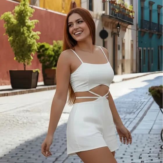 Macaquinho Feminino Liso Curto Elástico Costas Moda Tendência Blogueira Verão Carnaval