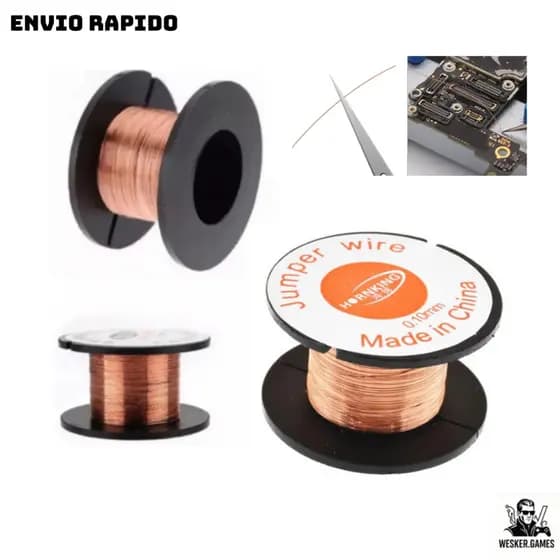 Rolo De Fio De Cobre Para Jumper 0.1mm Rolo 10mts Bobina
