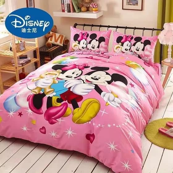 Edredom Solteiro Tendência Minnie 3 peças Dupla Face