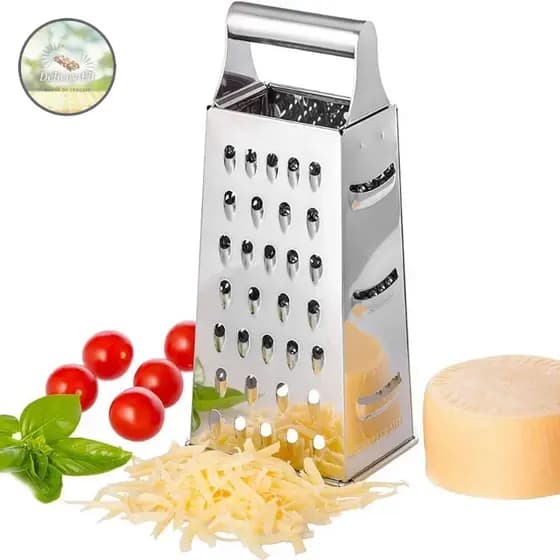 Ralador Fatiador Aço Inox 4 Faces Com Alça Queijos e Legumes