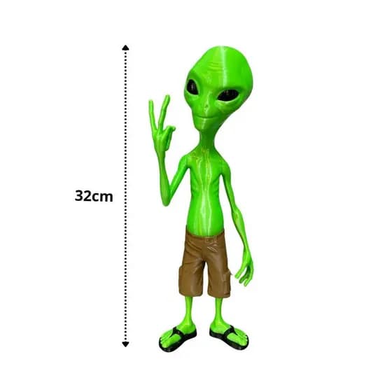 Boneco Alienígena ET 32cm Geek – Decoração Extraterrestre Colecionável Presente Nerd