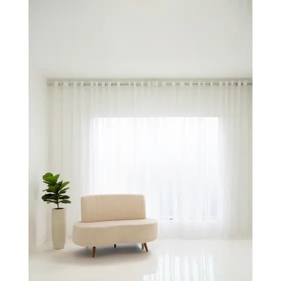 Cortina Rodrigo Voil Branco 12 x 2,90 - Para Quarto/Sala e Escritório - Entrega Rápida
