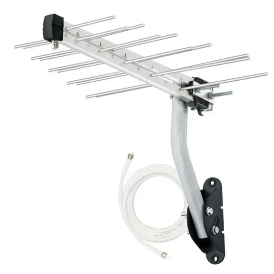 Antena Digital Externa Aquário LU-20 Plus 20 Elementos UHF HDTV 4K + Cabo 10m + Suporte