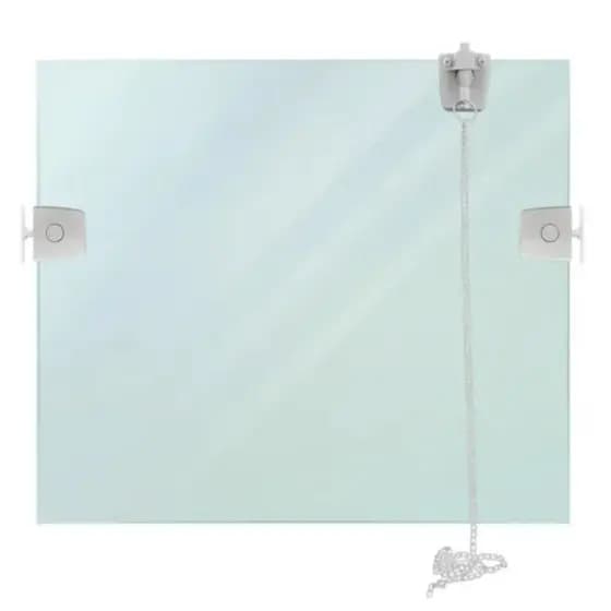 Báscula Vidro Incolor 08mm Temperado 60x60 Branco Desmontado + Kit Branco