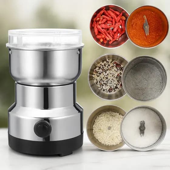 Moedor Café Elétrico Triturador Multifuncional Grãos Temperos 110v Inox 4 Laminas