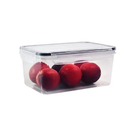 Pote Hermetico Retângular Plástico Porta Condimentos Organizador Alimentos Grãos Temperos Empilhável Conserva Alimentos