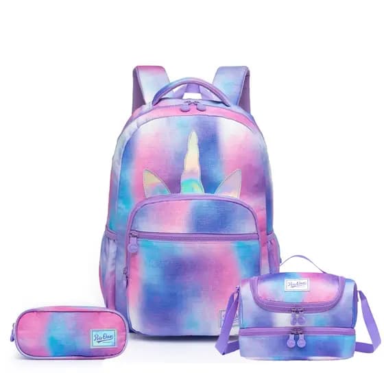 Kit Mochila Lancheira Estojo Juvenil Moderna Escolar Reforçada