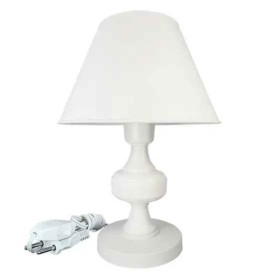 Abajur Infantil Luminária Quarto Bebê Menina Menino Decorativo - Cor Branco Moderno e Seguro