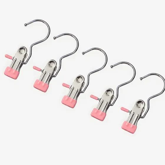 Prendedor Multiuso de Metal Com Gancho Giratório 360° Kit 5 10 ou 15 Peças Alta Resistência