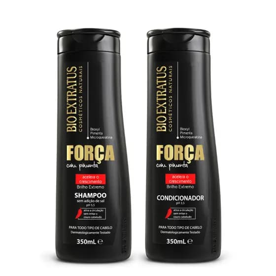 Kit Shampoo e Condicionador Força com Pimenta Bio Extratus - 350mL Crescimento