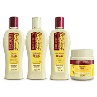 Kit Tutano e Ceramidas Bio Extratus 4 Produtos shampoo-condicionador-creme de silicone-máscara 250ml cada/Kit Cabelos