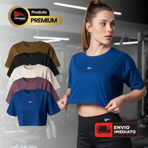 CROPPED FEMININO MALHA SOFT PLUS ALGODÃO PREMIUM ACADEMIA TREINO CORRIDA – PROGNE SPORTS