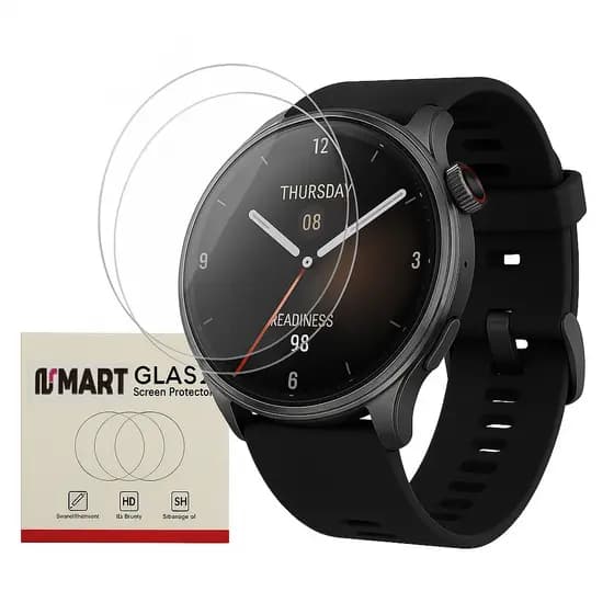 Kit 2 Películas de VIDRO protetora compatíveis com Amazfit Balance 46mm A2211 e A2287, Screen Protector, 2 Pcs