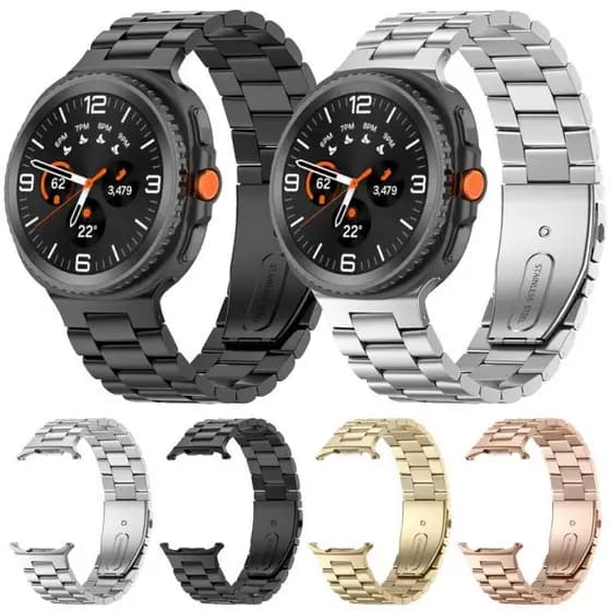 Pulseiras NSmart em Aço metal Inox 3 elos compatíveis com Galaxy Watch 8