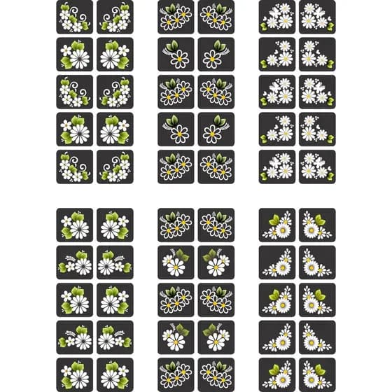 kit 240 adesivos para unha 3D brancos películas 3d variados mini cartelão