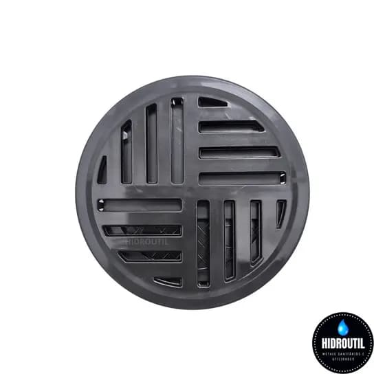 Grelha ABS Para Ralo Automático Redondo Preto 10x10