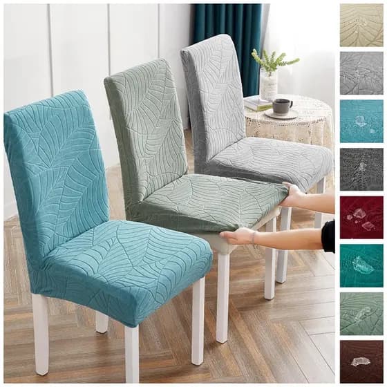 Jacquard Impermeável Engrossado Cadeira De Jantar Cobre Elástico Capa De Cadeira impermeável Protetor De Móveis De Cozinha Capas Para Cadeiras Capa cadeira mesa jantar