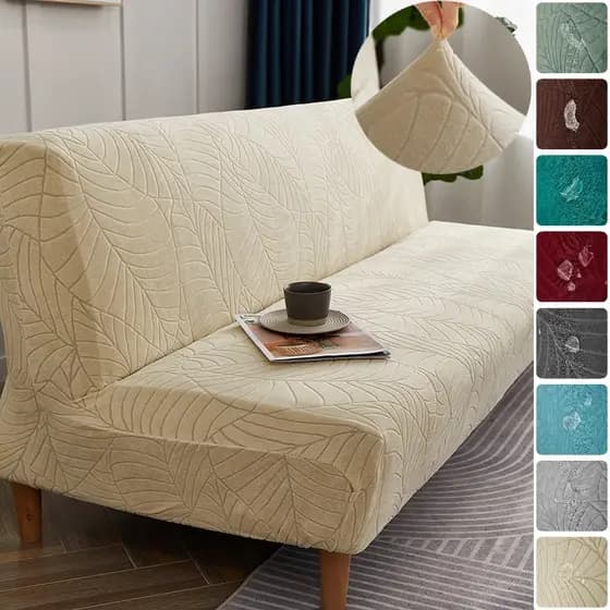 Sofá Tampa De Cama Sem Braço Protetor De Cobre Móveis À Prova D'água Integrado Armless Capa Rainha Spandex Do Trecho