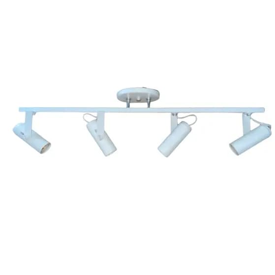Trilho Spot Tubinho 4 lampadas Branco