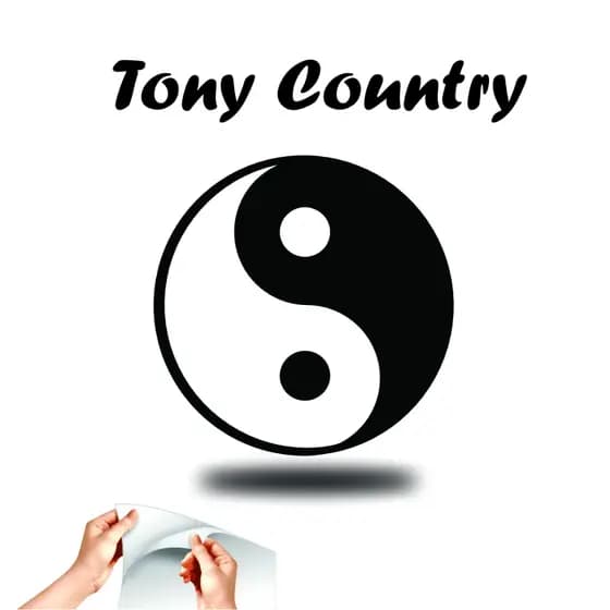 Kit 3 Adesivos Tony Country Ying-yang Moto Carro Capacete