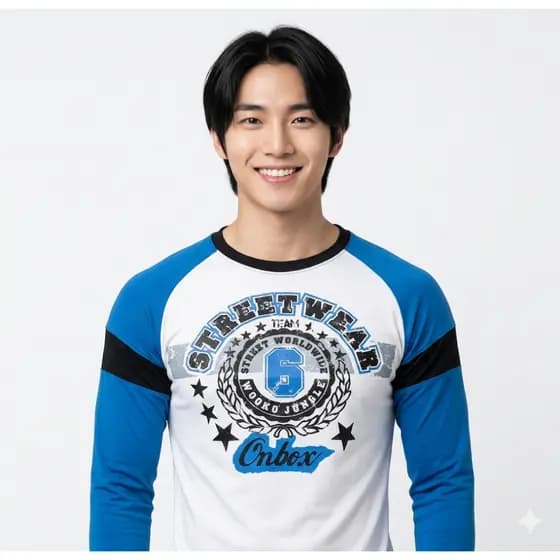 Camiseta Slim Fit Manga Longa Estampa Emborrachada Suedine Masculina